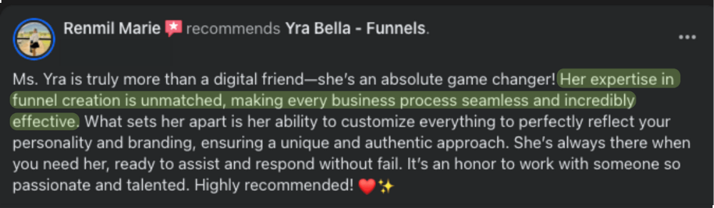 Client testimonial